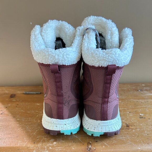 Merrell Women’s Bravada PLR WP‎ Boots Sz 10 Burgundy Waterproof Suede Faux Fur - Picture 4 of 6